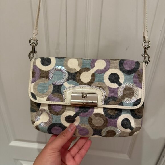 Coach Kristin Op Art Sequin Swingpack crossbody bag - Picture 2 of 6